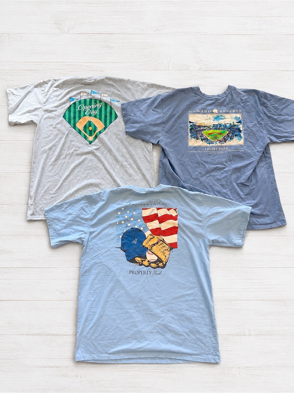 Light Blue Patriotic Graphic Short Sleeve Tee